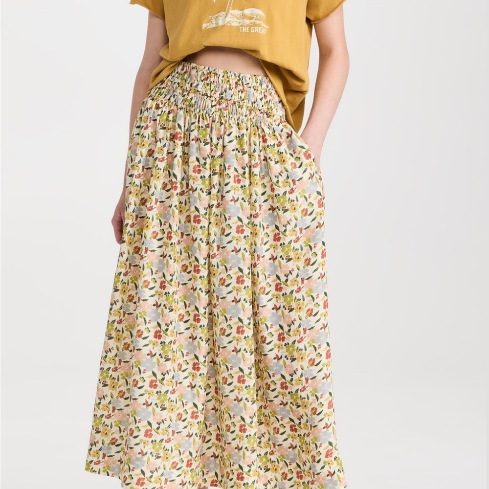 The Great 100% Silk Viola Maxi Skirt